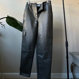 Wilfred Faux Leather Cargo Pants